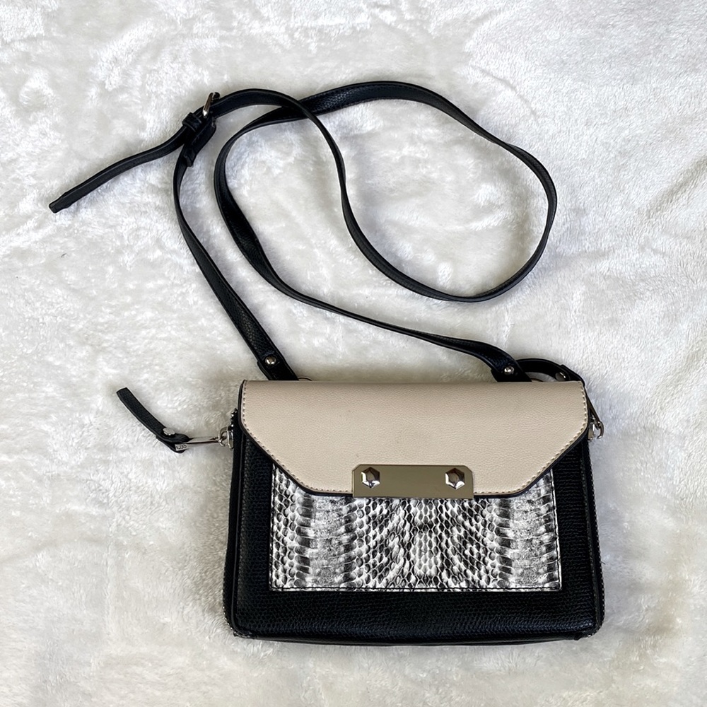 Aldo black and beige crossbody purse